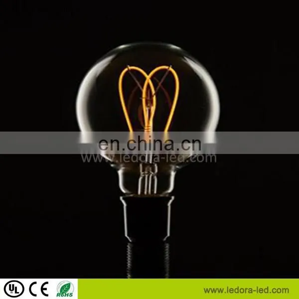 Soft/Double Filament Vintage Led Bulb G80 Spiral Filament 5w 6w Warm White Dimmable Bulb photo-5