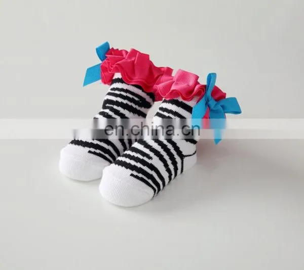 Baby Socks Zebra Cartoon Pattern Baby Socks Bowknot European and American Cotton Newborn Floor Socks Spring and Autumn Shape photo-4
