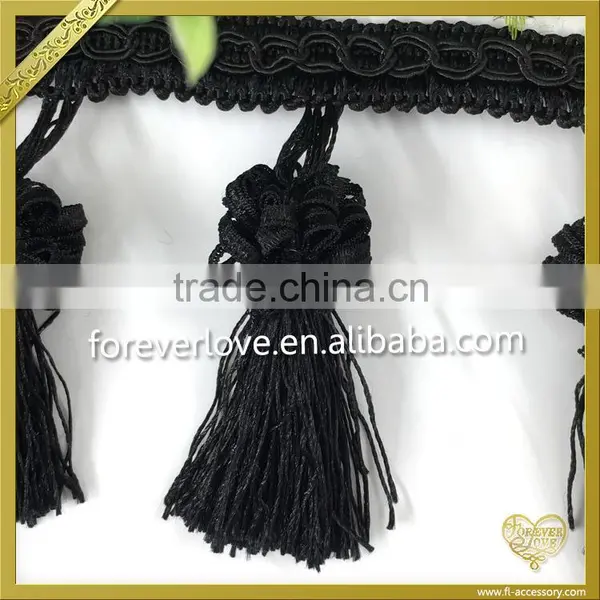 2016 Hot Sale Silk Cord Tassel Trim Fringe for Curtain FT-011 photo-3