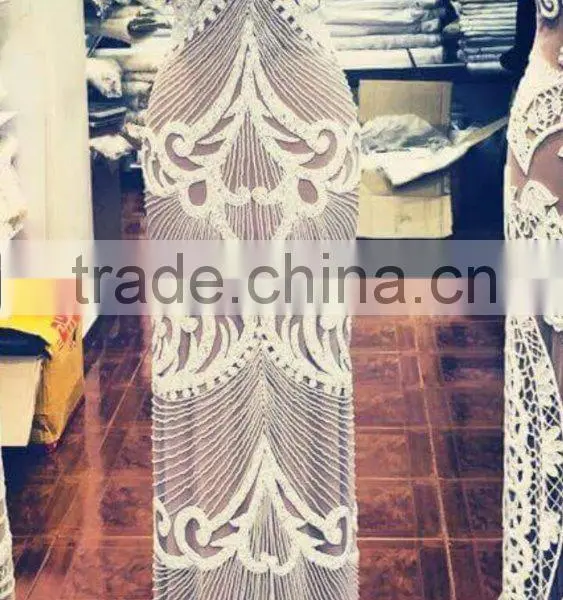 GOWN HANDWORK FABRIC TRIM APPLIQUE DRESS photo-2