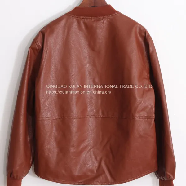 HOT SALE 2021 NEW FASHION LADIES FAUX ECO PU LEATHER LEISURE JACKET photo-2