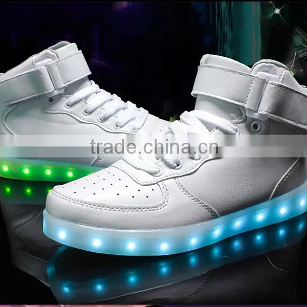 2016 New Wave Pure Black/white Sport Casual Shoes With 7 Colors LED Luminous Lights and USB Charger Cable photo-5