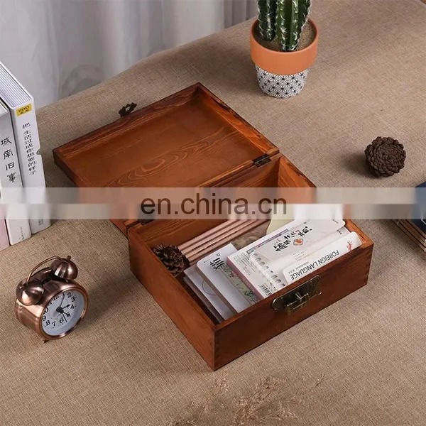 Hot Sale Vintage Style Customized Small Wooden Wedding Photo Box With Lock photo-3