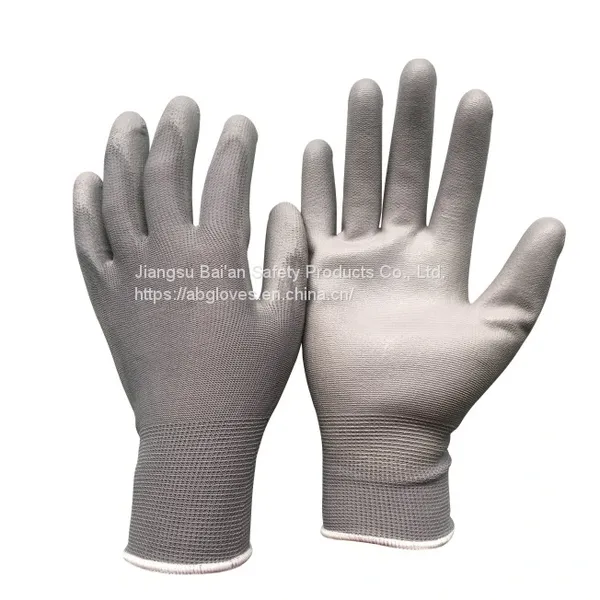 PU Coated Nylon Copper Touch Screen Gloves For Automatic Industries Bagloves photo-4