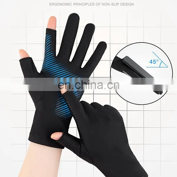 Touch Screen Cycling Summer Ice Silk Sunscreen Outdoor Half Finger Sports Driving Hand Fishing Gloves photo-4