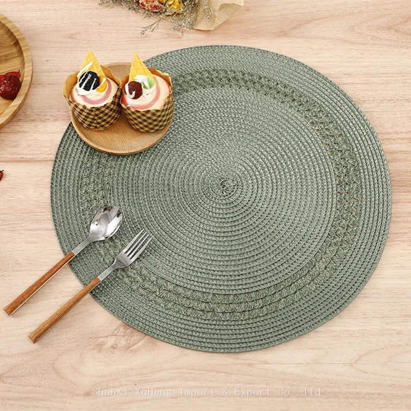 Wholesale 38 cm Gold Colored Round Woven Table Place Mat For Wedding Table Decoration photo-2
