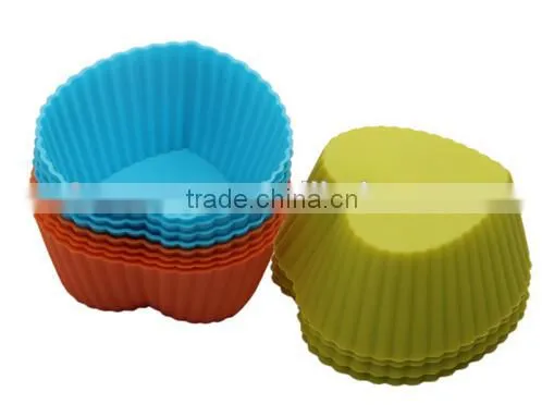 Silicone Cup Cake Mold Rice Cake Mould Heart Shape Baking Cake Mold photo-4