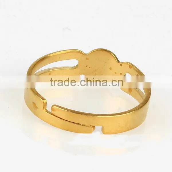 South Korea Diy Jewelry Accessories High Quality Brass Plating Couple Rings photo-3