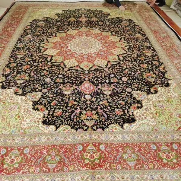 9x12ft/274x366cmhandmade Silk Persian Carpet for Villa Living Room