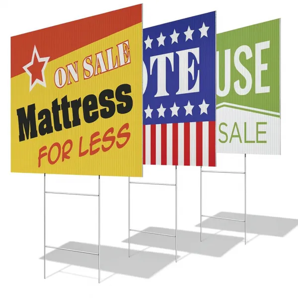PP Advertising Signage, Customized Printing Waterproof Outdoor 4mm White 18x24 Coroplast Signs