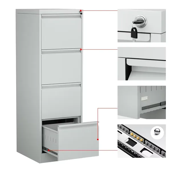 Metal Storage Office 2 3 4 Drawers Office Cabinet Steel Filing Vertical Drawer Filing Cabinet for Home Office School Equipment photo-2