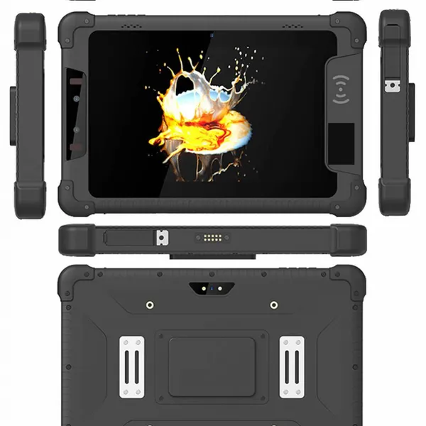 HR818C Hidon Лучшая цена 8-дюймовый планшетный ПК на базе Android 13 с 4 ГБ ОЗУ + 64 ГБ ПЗУ, защищенный по стандарту IP65, с NFC, сканером 2D-штрихкодов, FBI-сканером отпечатков пальцев, UHF RFID и ИРИС
