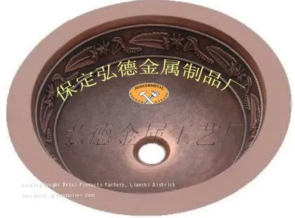 Supply Copper Basins, Pure Handcrafted Copper Bathroom Basins, Bathroom Washbasins photo-2