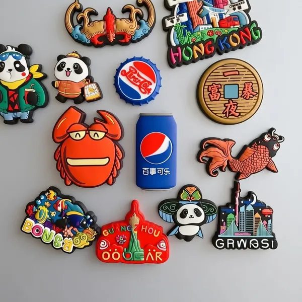 Custom PVC Label Fridge Magnet A Magnet Promotional Gift Featuring A Waterproof Coating Custom PVC Tag And Personalied Design