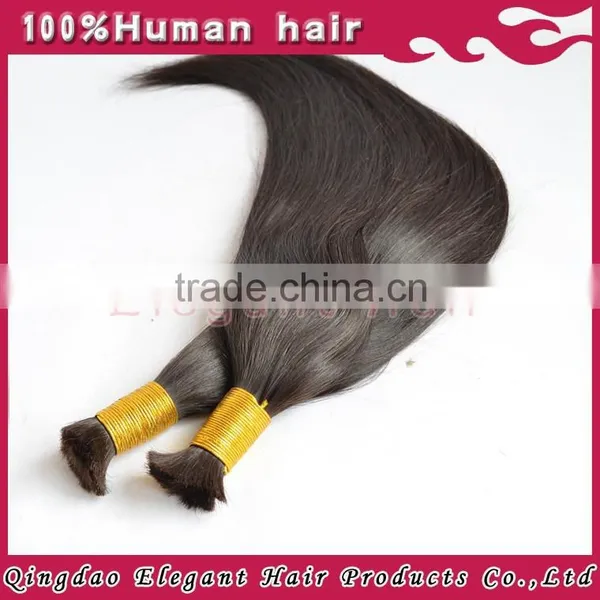 Uprocessed 100% Human Hair Wholesale Natural Color Raw Indian Temple Bulk Hair photo-2