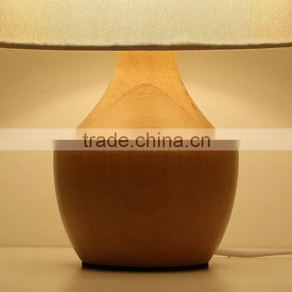 OEM Wholesale Wooden Lamp Modern Fabric Shade Desk Lamp Led Light LED Wood Table Light JK-879-22 LED Wood Table Lamp photo-3