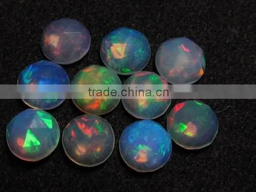 Ethiopian Opal Faceted Coin Shape