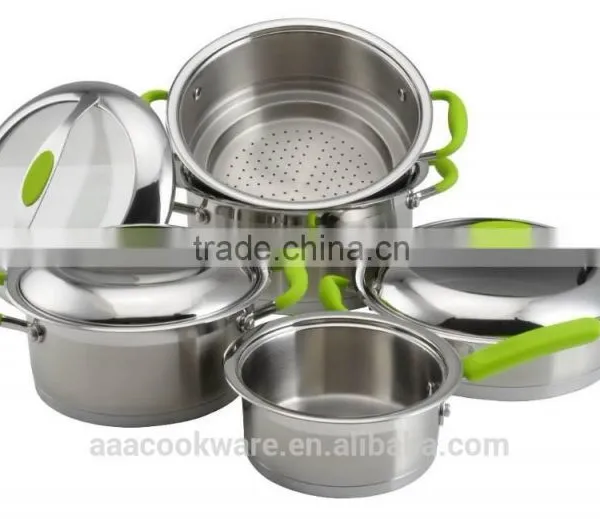 2015 New Strainless Steel Cookware With Silicone Handle photo-2