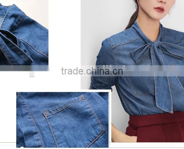 Newest Jean Shirt Floral Jean Tops Jean Summer Shirts photo-6