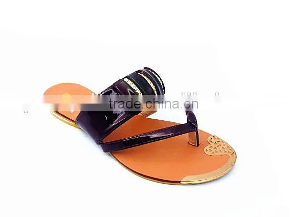 Fashion Design Comfortable Lady Fancy Flat Slipper Flip Flop With Button photo-2
