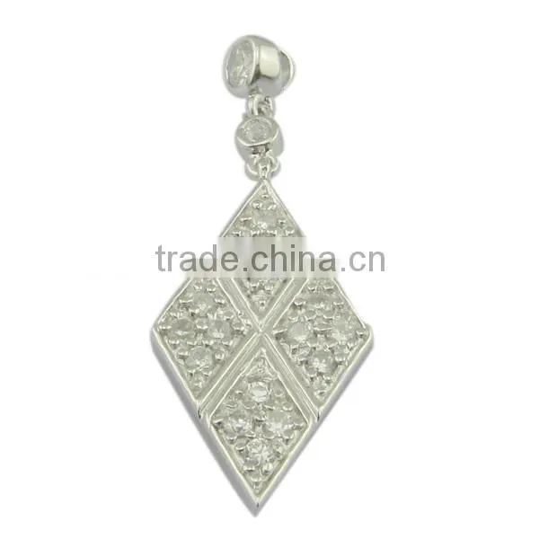 Sterling Silver Cubic Zircon Charm Pendant