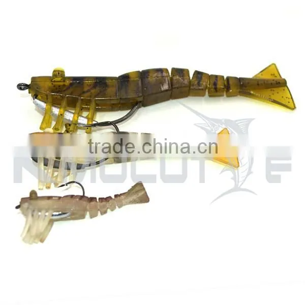 Kmucutie CHS006 Soft Live Smart Shrimp Fishing Lure Lumo Eyes VMC Hook for Saltwater Fishing photo-5