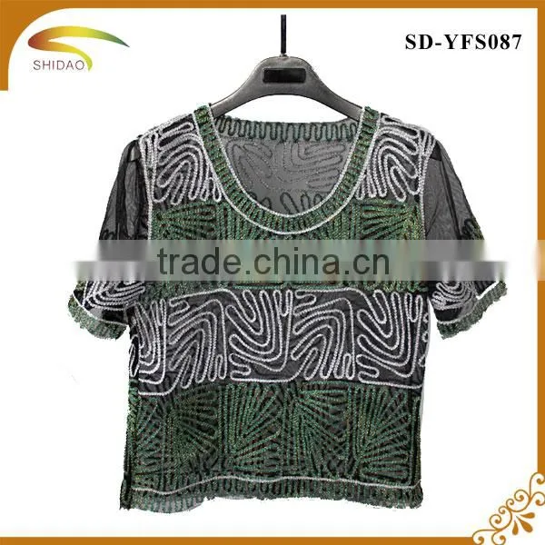 Custom Hot Sale Summer Newest Lady's Lace Blouse Crochet Lace Blouse photo-2
