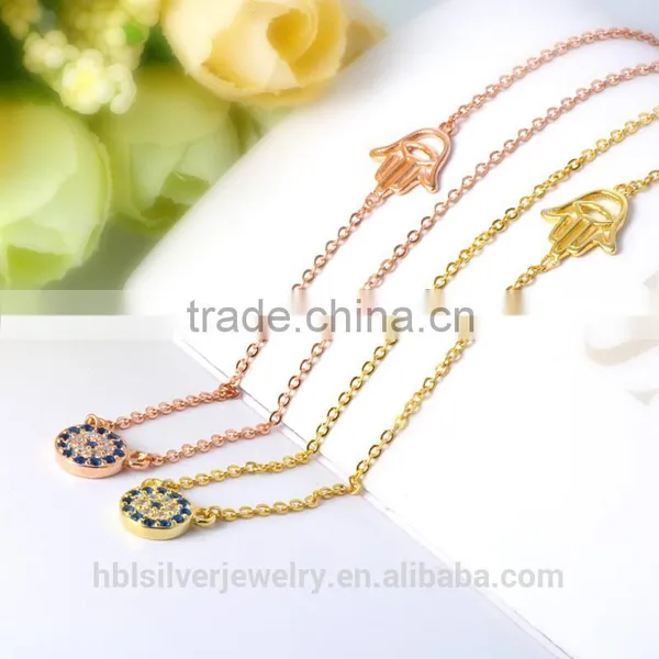 2017 Latest 925 Sterling Silver Jewelry Necklace With Gold Plating