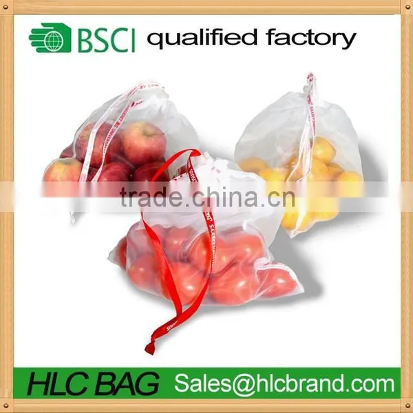Customized Big Capacity Supermarket Fruit Mesh Bag