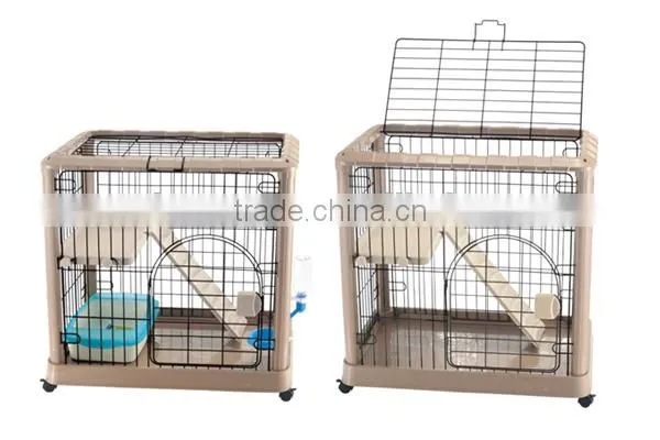 Luxury 3-floor Wire Plastic Cat Cage photo-3