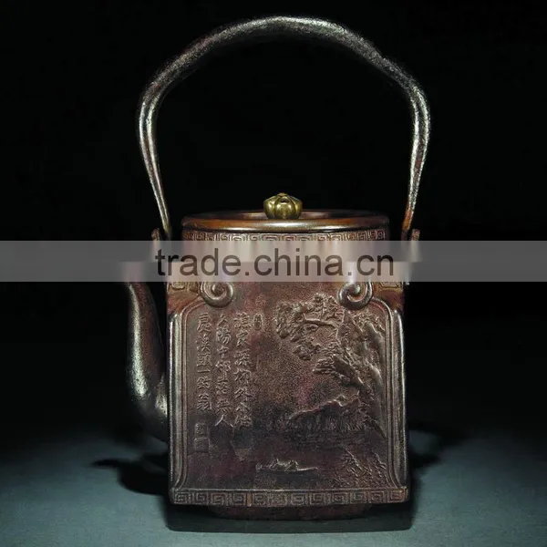 100% Handmade Cast Iron Teapot Hand-made Old Iron Teapot Chinese Traditional Teapot photo-2