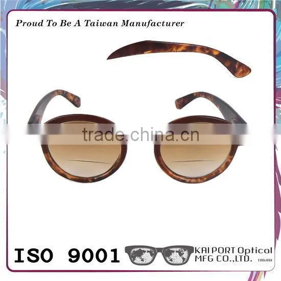 Novelty Retro Colored Tortoiseshell Pattern Round Frame Bifocal Sunglasses photo-3