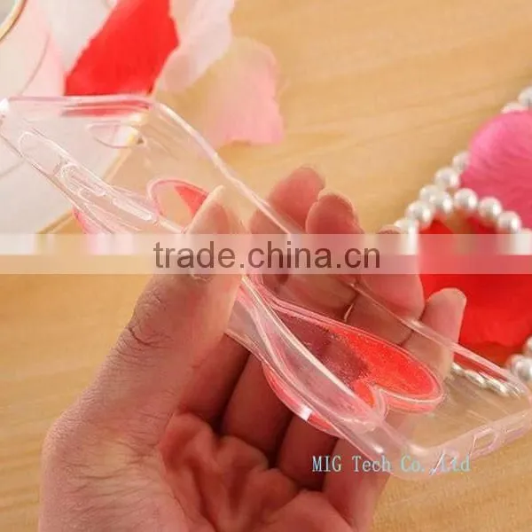 Fasion Designed 3D Heart-Shaped Quikcksand Cell Phone Case, Transparent Soft TPU Cover for Iphone 6/6s photo-6