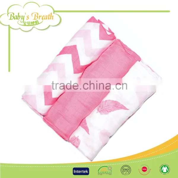 MS-46 Good Breathable White Baby Organic Bamboo Muslin Swaddle Wrap