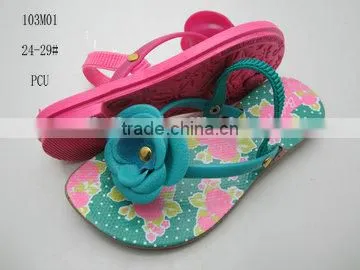 2014 Hot Selling and Fashion PCU Kids Flipflops With Various Colors photo-2
