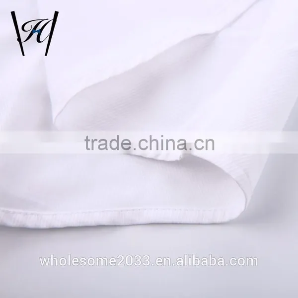 100%cotton Mens White Shirt With White Buttons Short Sleeve Slim Fit photo-3