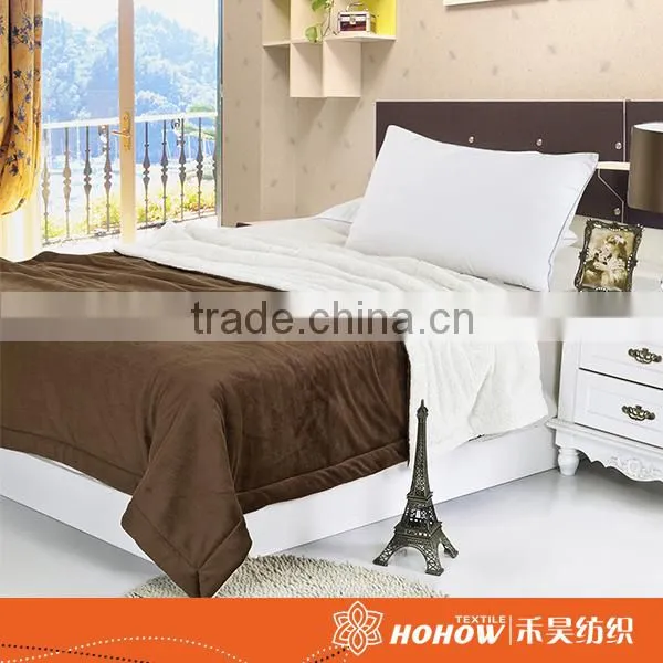 High Quality Solid Brown Thick Blanket Fluffy Fleece Blanket photo-3