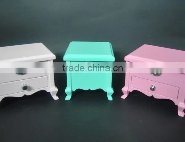 High Quality Painted White Pink Jewellery Accessory Wooden Music Box photo-4