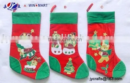 Embroidery Velvet Xmas Stocking