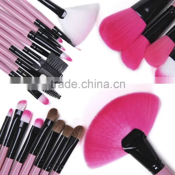 24 PCS Pro Cosmetic Brushes Eyeshadow Powder Makeup Brush Set Kit + Pink Bag photo-3