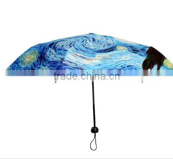 2014 Van Gogh Oil Painting Hot Sale Promotion Folding Umbrella