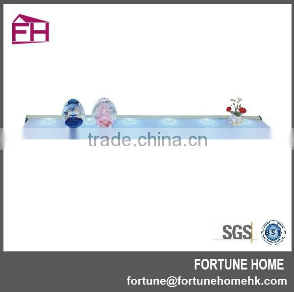 2014 Home Decorative New Design Battery LED Lighted Tempered Glass Wall Shelf photo-2