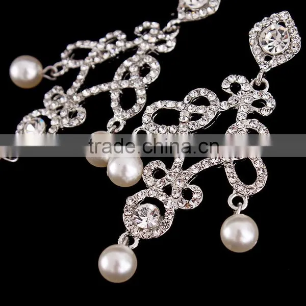 2016 Latest Design Of Pearl Earrings Fashion Design Hanging Earrings Sliver Jewelry photo-2
