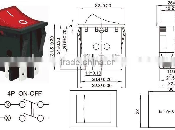 Toy Switch,4p IP54 Waterproof Rocker Switch With Lock,IP65 Waterproof 4p Locked Rocker Switch photo-4