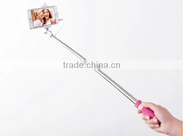 High Quality Extendable Mini Handheld Wired Remote Shutter Selfie Stick Monopod for Cellphone photo-5