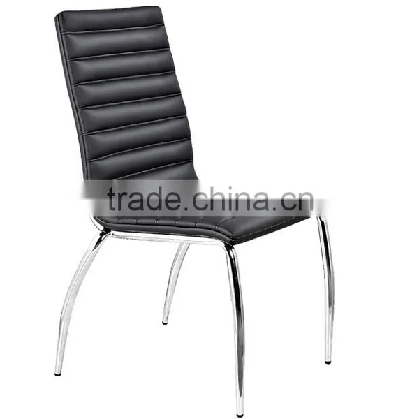 Modern Office Chair no Arms Black Leather Chair Wihout Arms