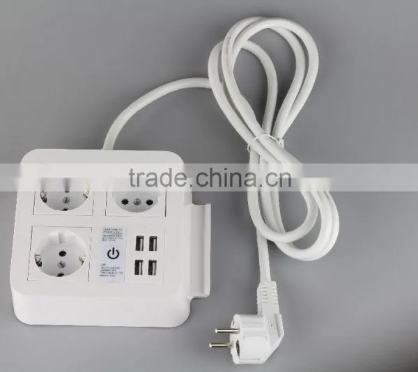 EU Standard 5V 8A 3 Schuko Socket 4 Usb Charging Outlets photo-4