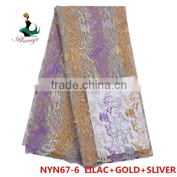 2016 Haniye Wholesale Fashion Tulle Lace French Lace/african Tulle Lace Fabric/NYN67 photo-6