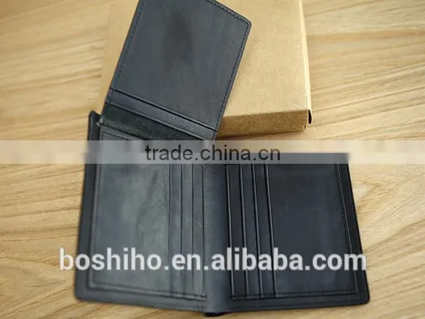 Custom Black Genuine Leather Men's Wallet OEM photo-2