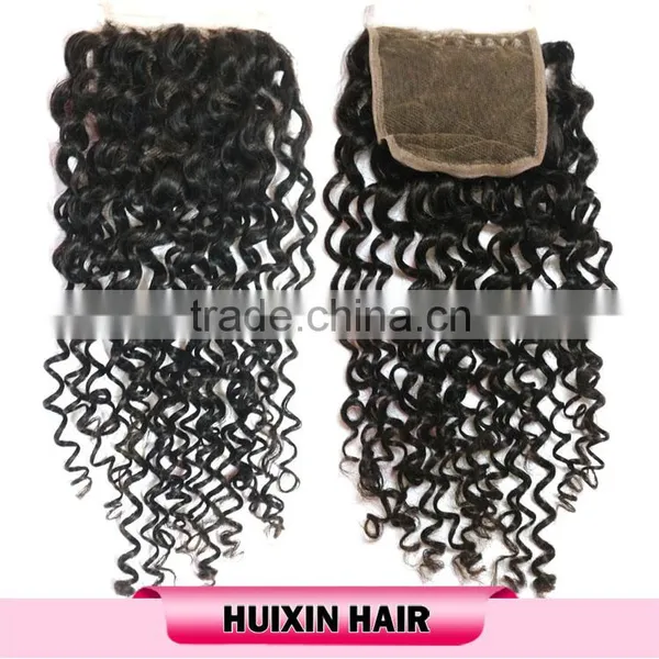 Free parting deep curly hai r4x4 lace closure